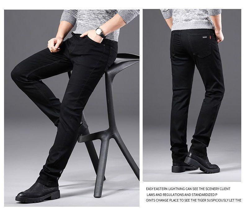 Product Introduction of Quần Jean Nam, Chính Hãng, Màu Đen Thuần Khiết, Dáng Suông Rộng Co Giãn, Thường Ngày, Dễ Phối Đồ, Ôm Vừa Vặn, Thích Hợp Cho Mùa Xuân Và Mùa Hè, Quần Dài Trẻ Trung, Hợp Xu hướng 28