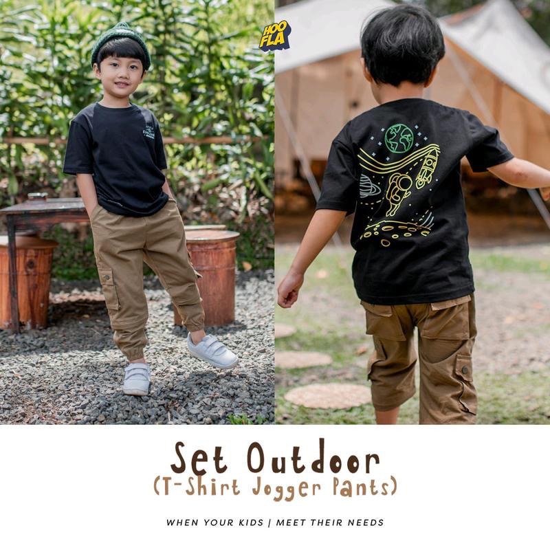 SETELAN BAJU ANAK LAKI LAKI SET OUTDOOR T-SHIRT JOGGER PANTS HOOFLA USIA 3-12 TAHUN HOOFLAKIDS Fashion Celana 6