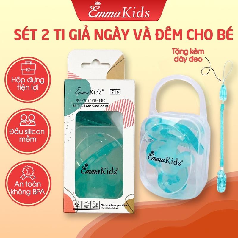 Sét 2 Ty Giả Emma Kids Ngày Và Đêm Tặng Kèm Dây Đeo 0