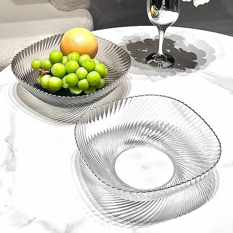 Đĩa Nhựa Đựng Hoa Quả Trái Cây Bánh Kẹo Sang Trọng Phòng Khách, Khay Nhựa Đựng Đồ Hiện Đại Trong Suốt