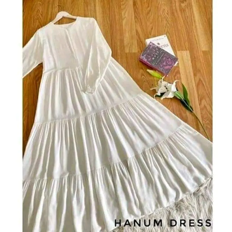 Gamis Twill ori Premium putih bersih 1