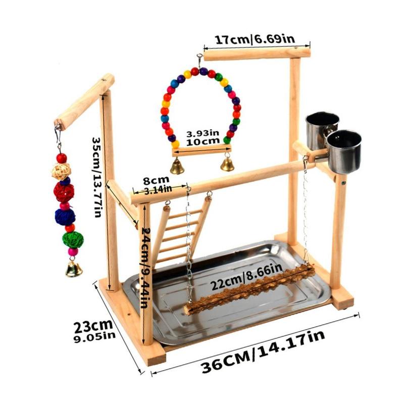 Product Introduction of Parrot Playstand Parrot Playground Toy for Lovebird Small Parakeets Finch 0