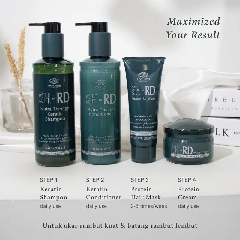 SHRD Protein Cream 10ml 50ml 80ml vitamin rambut heat protector hair care rambut SH-RD shrd proteincream lembut 3