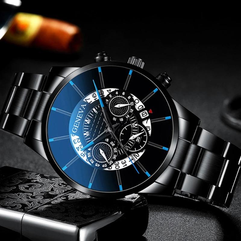 Product Introduction of Fashion Mens Quartz Watch Golden Yellow Stainless Steel Luxury Wristwatch Man Business Classic Calendar Clock relogio masculino 7