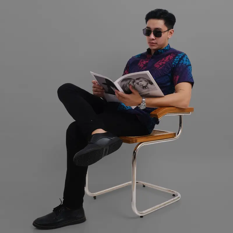 DGM Kemeja Batik Pria Lengan Pendek Batik Songket 005 A 4