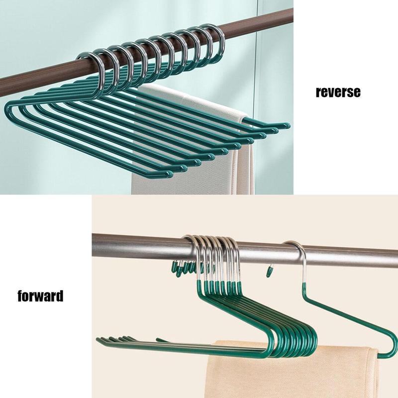 Product Introduction of Non-slip Clothes Hanger, 10pcs Portable Hanger Organizer Rack for Closet Laundry Dry Cleaning Room, Pants, Skirts, Shorts, Towels 2