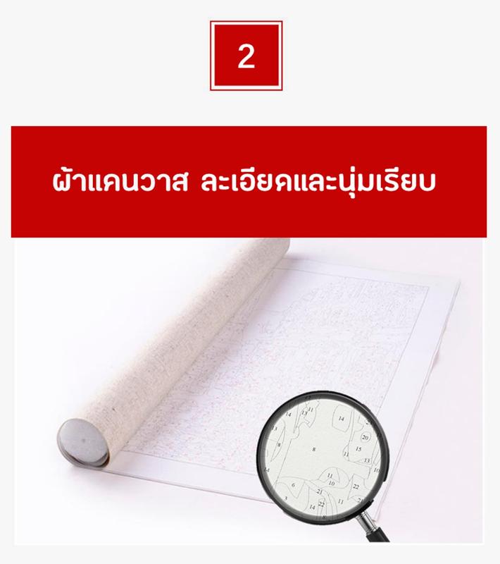 ระบายสีตามตัวเลข ภาพวาดสีน้ำมัน ขนาด40x50cm Paint By Numbers ไร้เฟรมไม้ ของขวัญ ฝึกสมาธิ สำหรับตกแต่งห้อง พร้อมส่ง 3