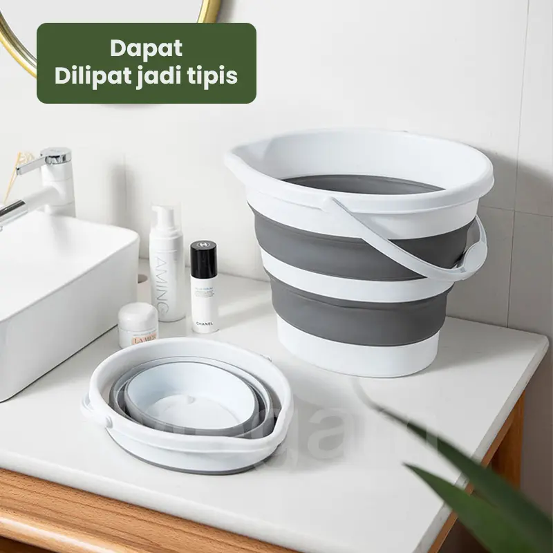 Megam Ember Lipat Portable 5L 10L Ember Kamar Mandi Keranjang Lipat Baju Laundry Ember Lipat Pancing Travel  Ember Pel Plastik Lipat Baskom Wadah Serbaguna Water Bucket Foldable Collapsible HSB683 1
