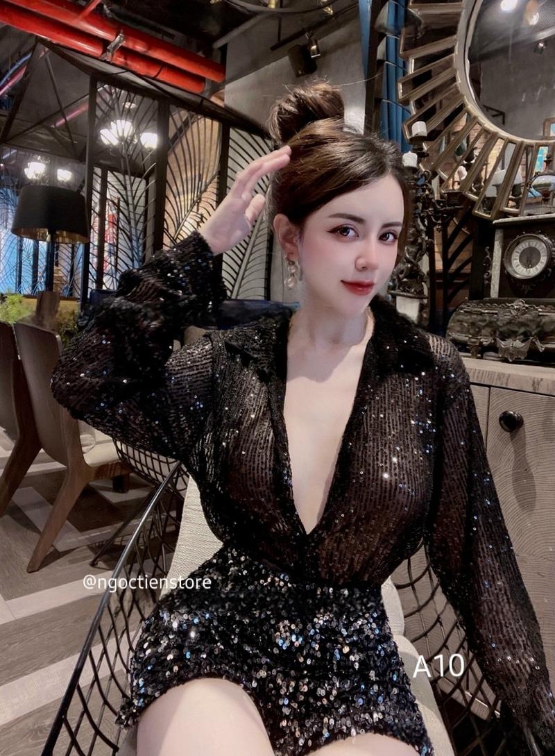 Product Introduction of Áo Kim Sa Nhũ BlingBling -> Sơ Mi Nữ Dáng Giấu Quần Form Rộng by @ngoctienstore2 Top Women Nhung Voi 6