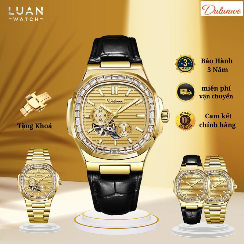 [Tặng Khoá Luxury Vàng] Đồng hồ cơ nam Dulunwe Nautilus Vàng Gold Size 40mm - Chống nước 5ATM - Bảo Hành 3 Năm | Hàng Chính Hãng