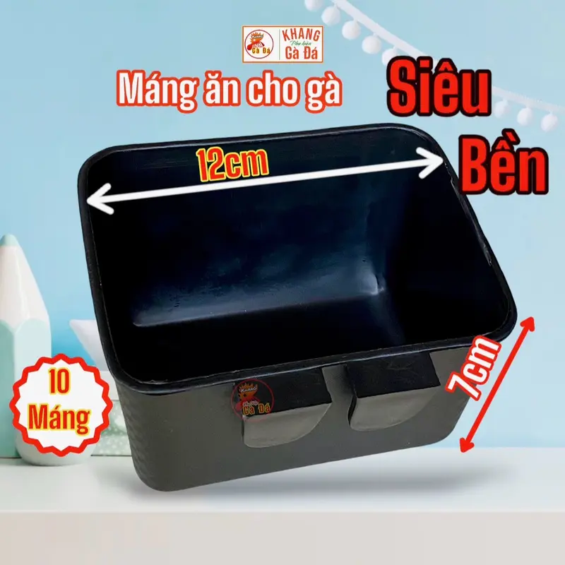 SET 10 Máng ăn cho gà chọi Siêu Bền, máng ăn uống cho gà nhựa dẽo bền bỉ, máng nhựa đen 5