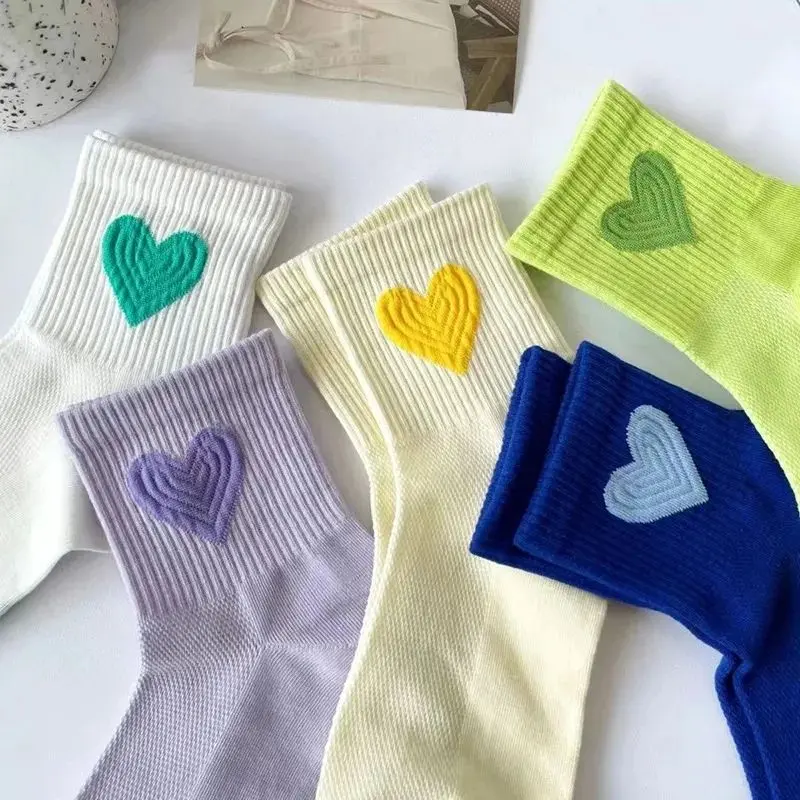 Summer Thin Women's Socks Mid-Calf Mesh Breathable Deodorant Cute Sports Sweat-Absorbing Ins Japanese Style Versatile Student Socks