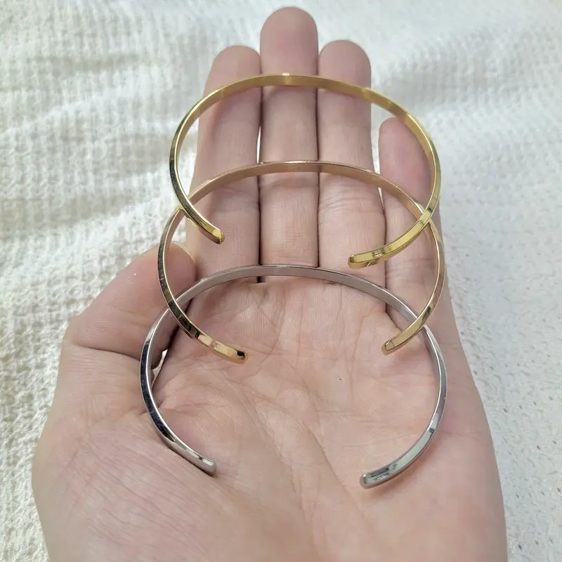 Vòng tay Cuff Titan Không gỉ Ulashop (Bản đẹp) Ver1 (KHÔNG KHẮC TÊN) CHƯA GỒM HỘP - Lắc tay đôi không gỉ tình yêu cho Nam Nữ VCF3 3