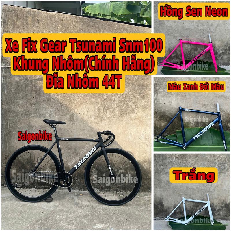 Real Xe Đạp Fix Gear Tsunami Snm100 Khung Nhôm Chính Hãng Đủ Màu Bào Hành Khung Sườn 12 Tháng Kèm Đồ Lắp Và Dây Strap Sports Đạp Xe Đạp Saigonbike