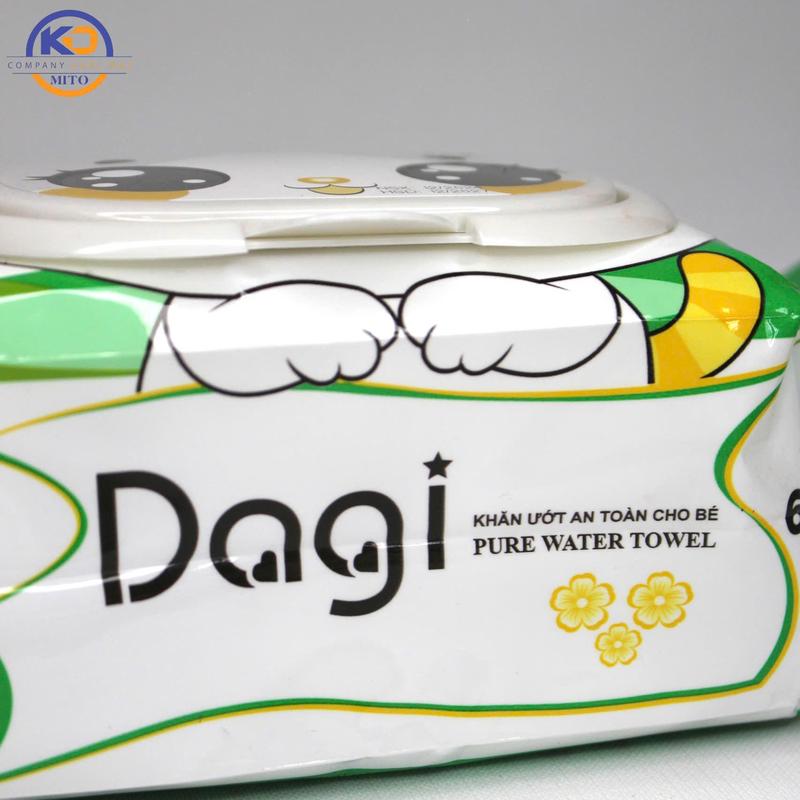 [Combo 10 Bịch] Khăn Ướt Dagi 600gr Không Mùi, Khăn Ướt Giá Rẻ Dạng Khổ Lớn Chất Liệu Vải Chấm Bi An Toàn Cho Bé 7