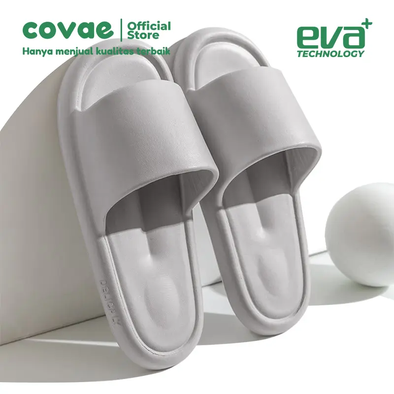 COVAE Sandal Clay 2 New Model Sandal Slide Pria Super Empuk Ringan Anti Slip - Grey 6