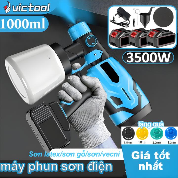 Máy Phun Sơn Cầm Tay Victool  - Công suất 450W - Chạy bằng pin - Bình 1000ML - Bảo Hành 1 Năm
