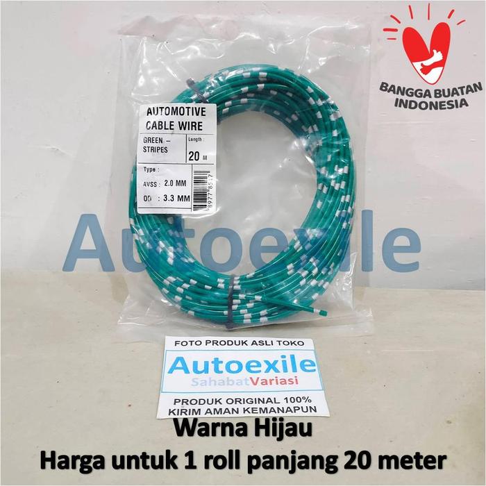 Gambar MX Automotive Kabel Bintik Otomotif 2.0 mm Mobil Motor Panjang 20 meter OD 3.3 mm Isi Dalam Tembaga Tebal Abuabu Biru Coklat Hijau Hitam Jingga Kuning Merah Putih Ungu - Biru dari Autoexile Kota Medan 3 Tokopedia