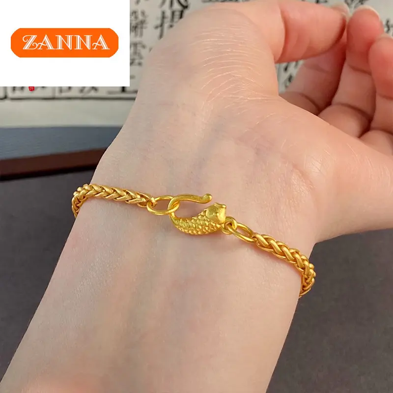 916 original gold small fish and wheat ear bracelet for women gift