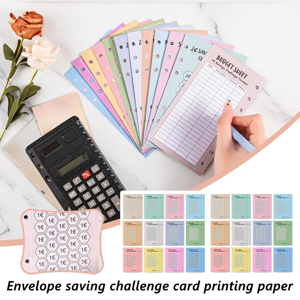 100 Phong Bì Để Tiết Kiệm Tiền, Thử Thách Tiết Kiệm 52 Tuần, Đục Lỗ Đến $ $$ Tiết Kiệm Giấy, 30 Ngày Thẻ, N1Z5