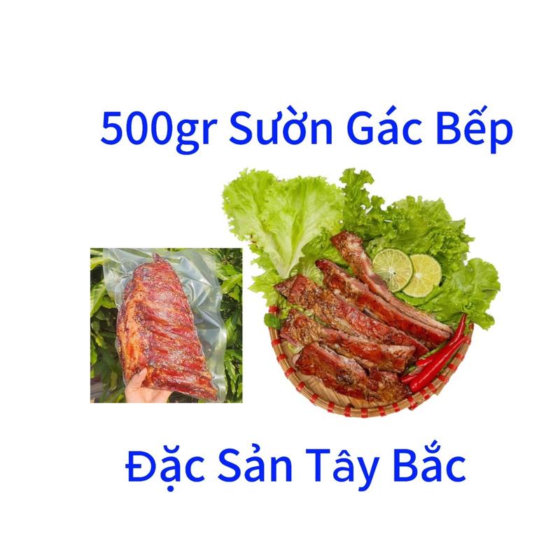 500gr Sườn lợn Gác Bếp Đặc Sản Tây Bắc - Tặng Chẩm Chéo Kèm theo