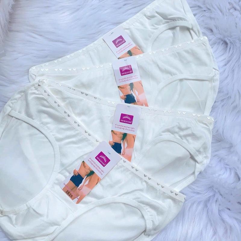 Set 10 quần lót nữ thun cotton trắng học sinh 40-50kg