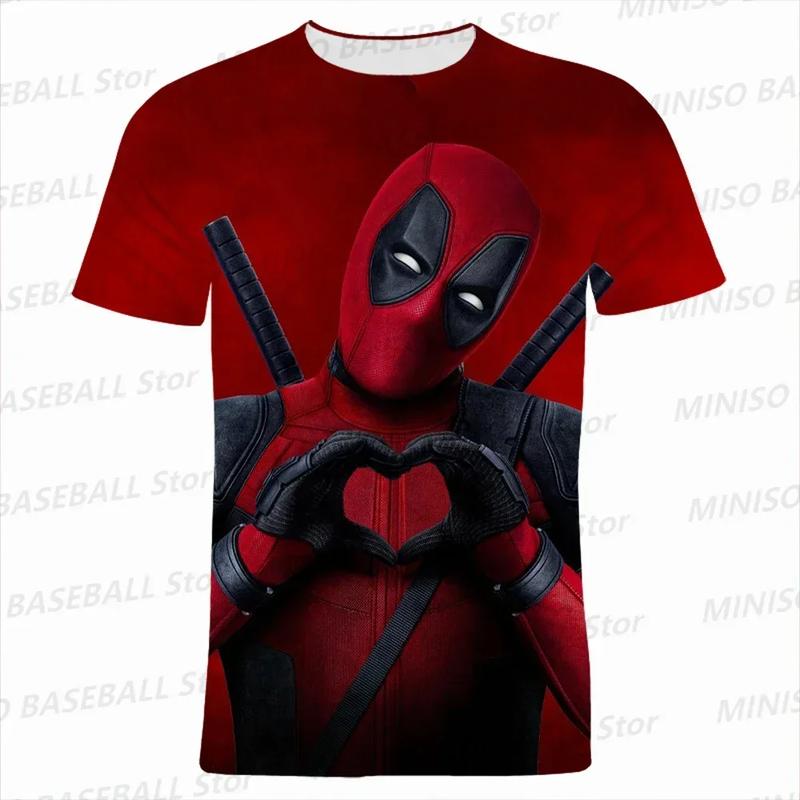Baju-T Bercetak Animasi 3D Deadpool untuk Kanak-kanak dan Dewasa ...