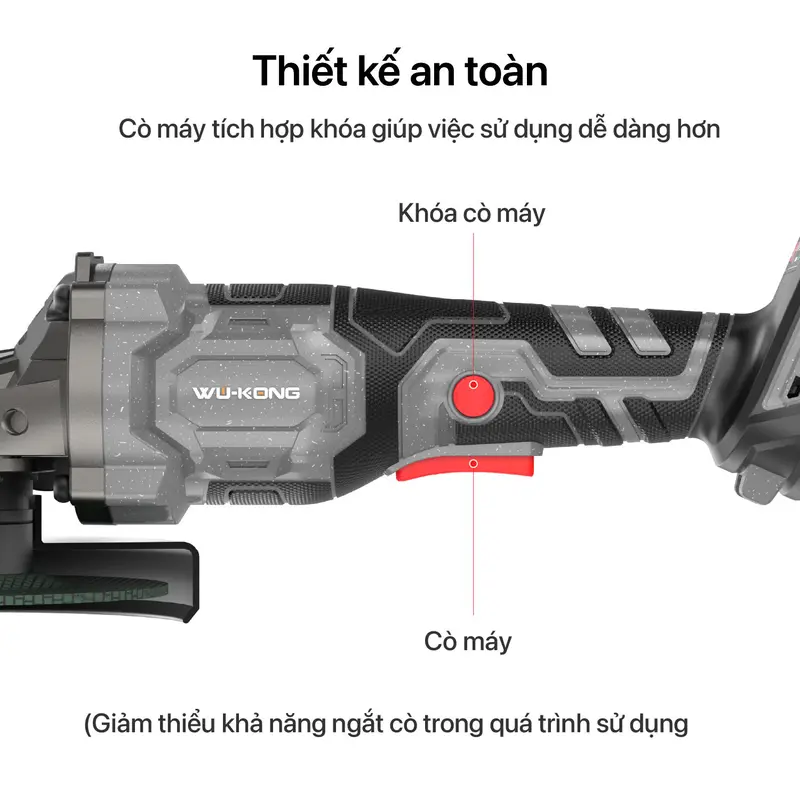 {Tặng 5 đá cắt} Thân máy mài pin Wukong WK100,chống sốc đá,chống khởi động lại. động cơ không chổi than, 3 cấp độ 8