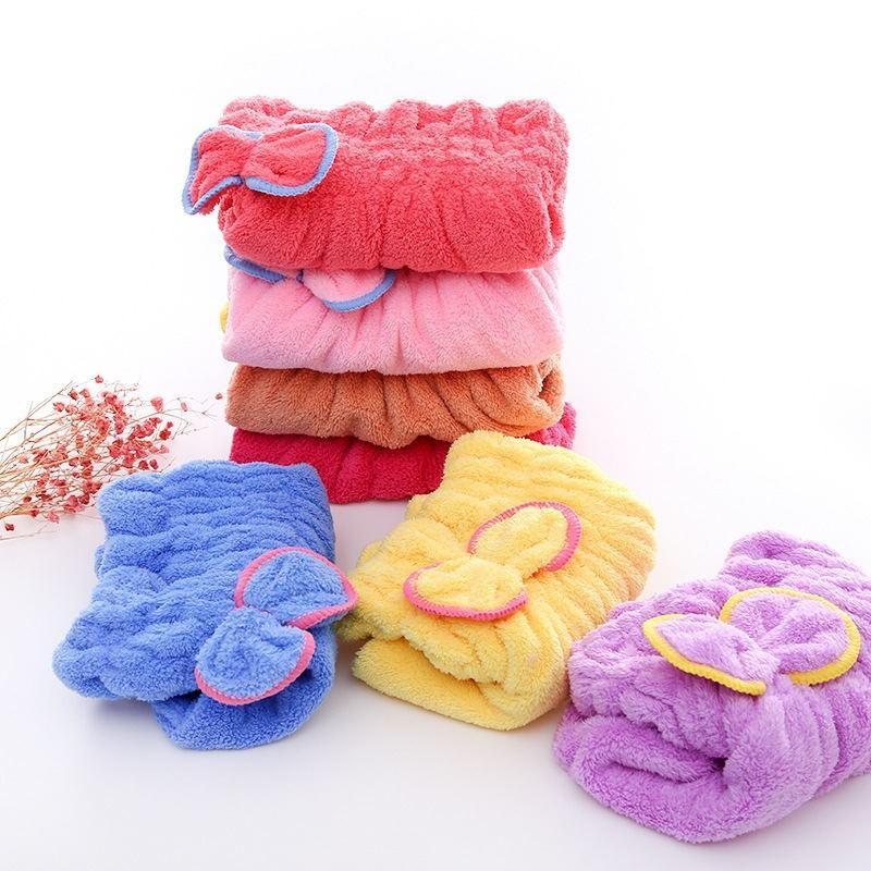 Bowknot Microfiber Shower Caps Lovely Absorbent Bathing Textile Bath Quickly Dry Hair Towel Bath Shower Hats 3