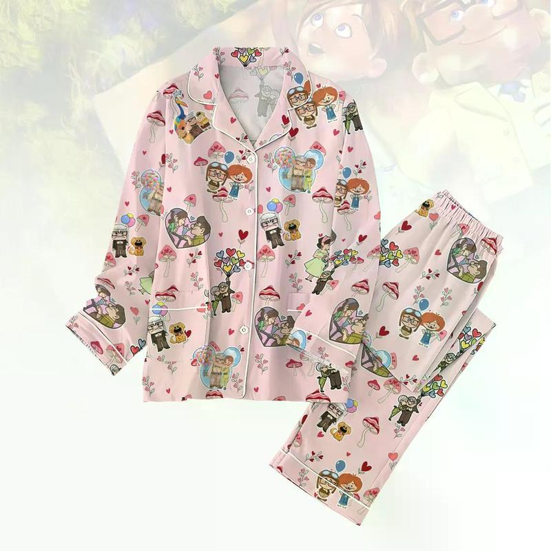 Carl and Elliee Pajamas Set Women, Movie Pj Set For Fans, Pixar Up Couple Holiday Pajamas, Anniversary Gift Ideas 2