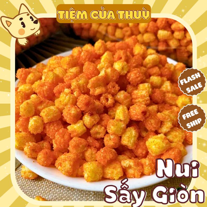  500G Nui Sấy Tẩm Vị  Bắp Sây Giòn ,Hạt Sen Cay Tẩm Gia Vị Đậm Đà Tiệm ăn vặt Thuỳ Bùi 