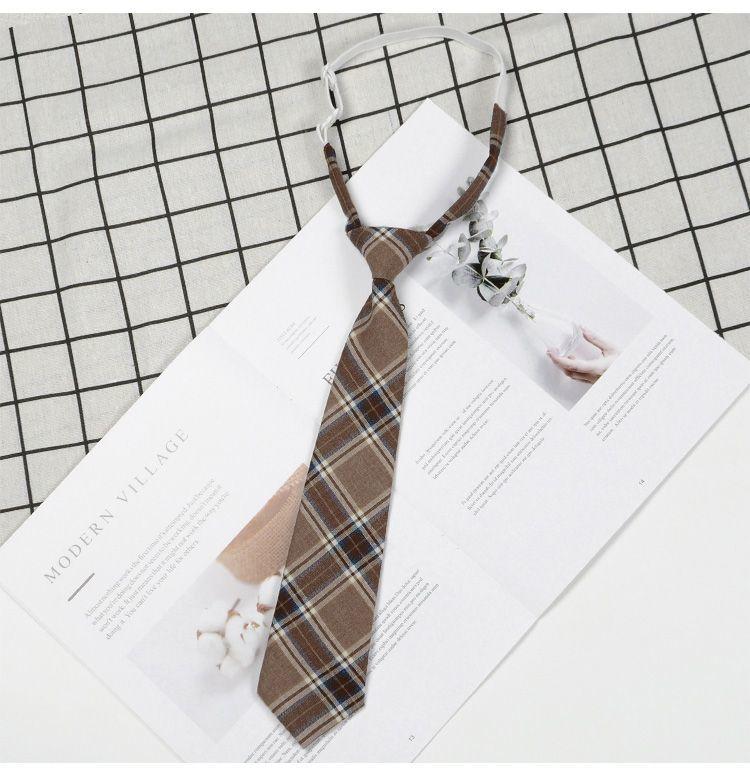 Product Introduction of Cà Vạt Kẻ Sọc, Phong Cách Cổ Điển Màu Nâu, Dành Cho Nữ, Phong Cách Preppy Nhật Bản JK, Lười Biếng Và Tự Do, Phụ Kiện Áo Sơ Mi, Cà Vạt Nơ, Thích Hợp Cho Nam Và Nữ, DK Cà Vạt 6