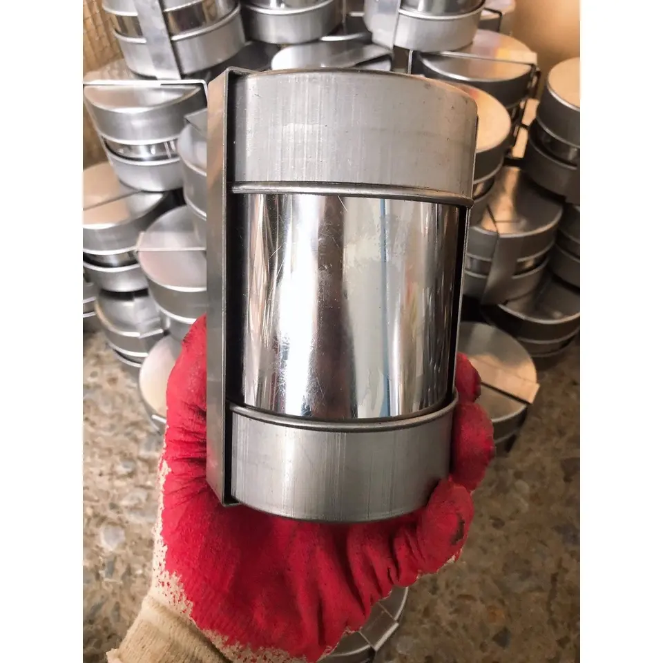 Khuôn 1kg Làm Giò Lụa Nắp Thụt, Làm Giò Chả, Chả Lụa Chuyên Nghiệp Chất Liệu Inox Đảm Bả