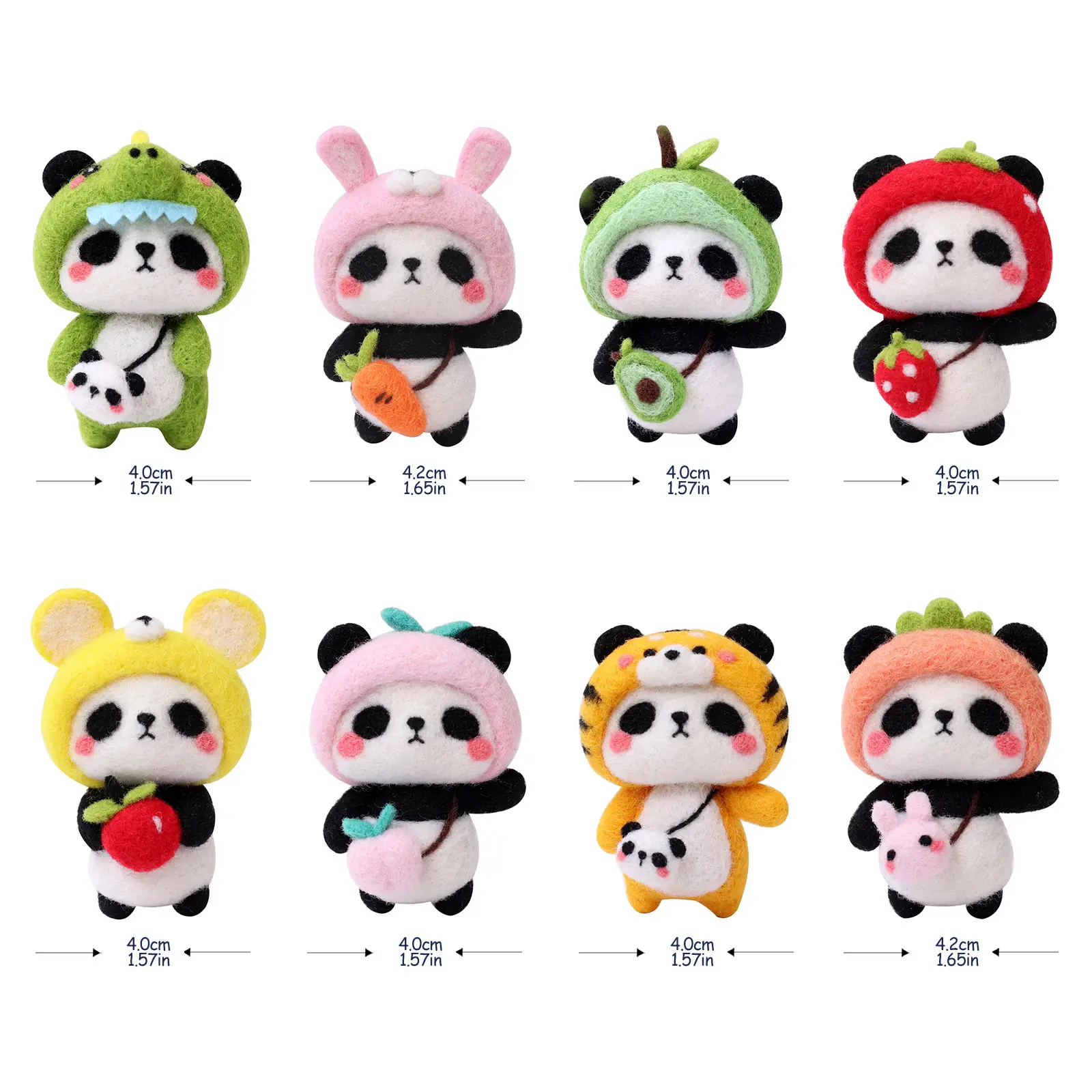 Baby Panda Series Stamp DIY Material Package Wool Felt Handmade Toys