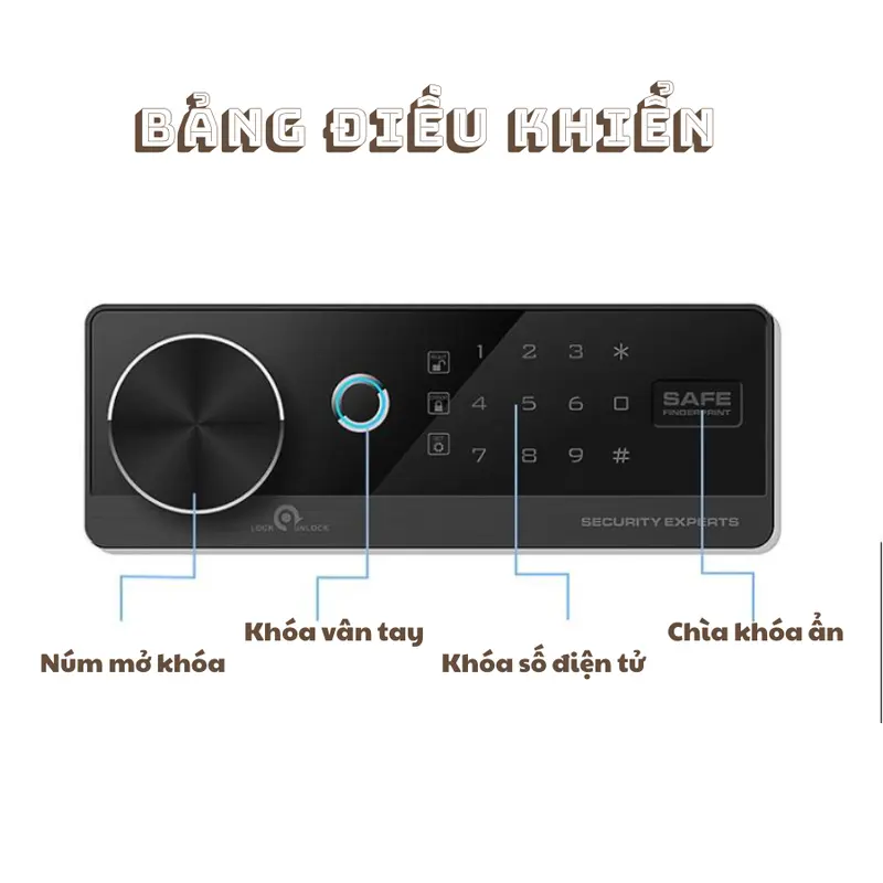 [MẪU 2024] Két sắt mini khóa vân tay khóa số cao cấp,Két sắt chống cháy cho gia đình nhà hàng khách sạn gắn tủ 6