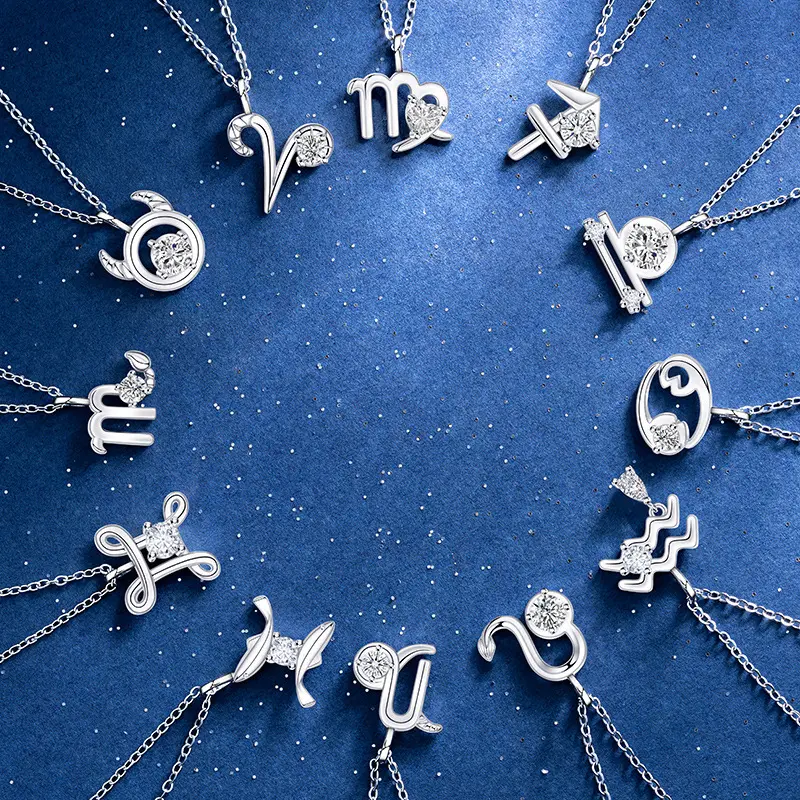 Constellation Series Necklace, Twelve Constellation, New Necklace, Hot Selling Product, Clavicle Chain, Stainless Steel Clavicle Chain, Men and Women, Constellation Series, Necklace rope  chain chrome hearts  necklace