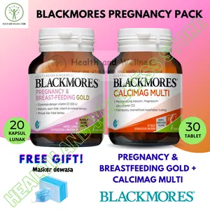 PAKET BLACKMORES PREGNANCY AND BREASTFEEDING GOLD 20 KAPSUL LUNAK DAN CALCIMAG MULTI 30 TABLET