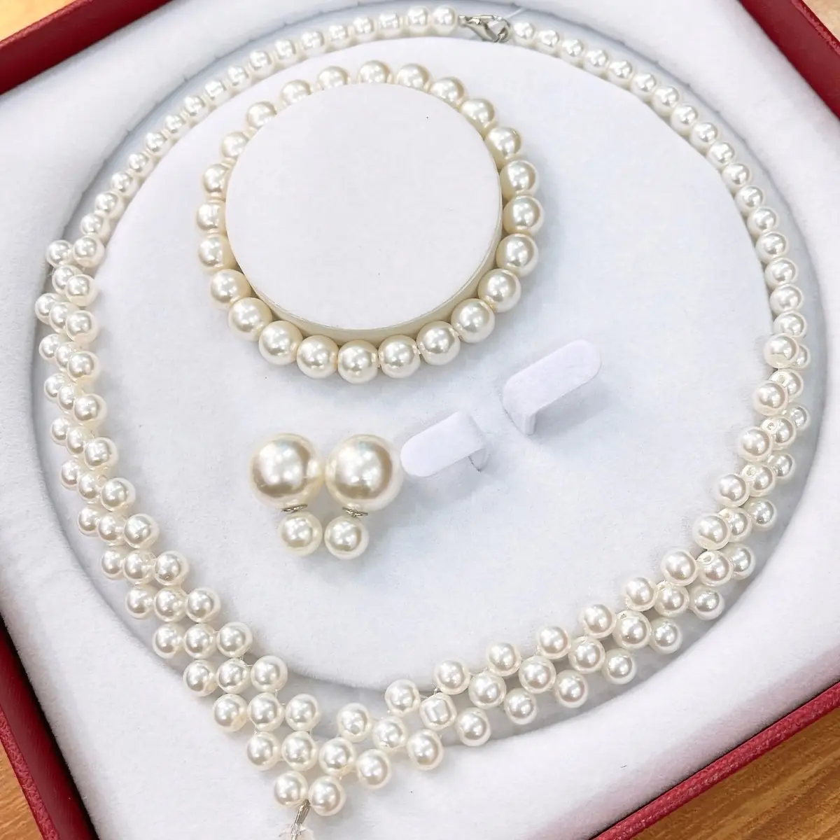 Bộ Ngọc Trai 3 Món Vòng Cổ - Vòng Tay - Bông Tai Tổng Hợp. Quà tặng dịp lễ tết giáng sinh …Phong Cách Sang Trọng Quý Phái