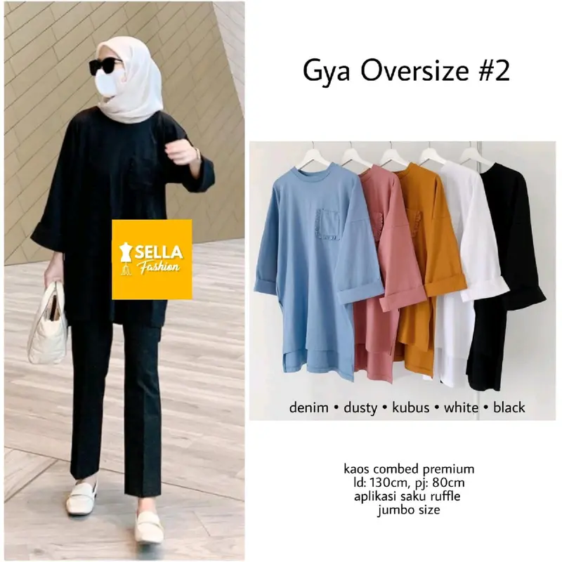 gya oversize by sella fashion blus kaos katun combed ld130 jumbo bigsize 5