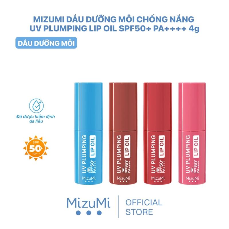 [trinhmeow] MizuMi Son dưỡng môi chống nắng UV Plumping Lip Oil SPF50+ PA++++ 4g