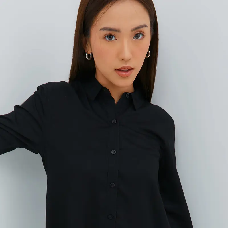 Geela Official - Afshin Black Shirt (G.11647) - Kemeja Wanita 2