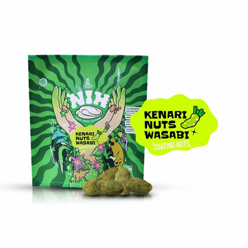 Kacang Kenari Timurasa NIH Rasa Wasabi / Kenari Nut Timurasa NIH Wasabi 50g cemilan food snacks  cemilan food Diet Makanan 4