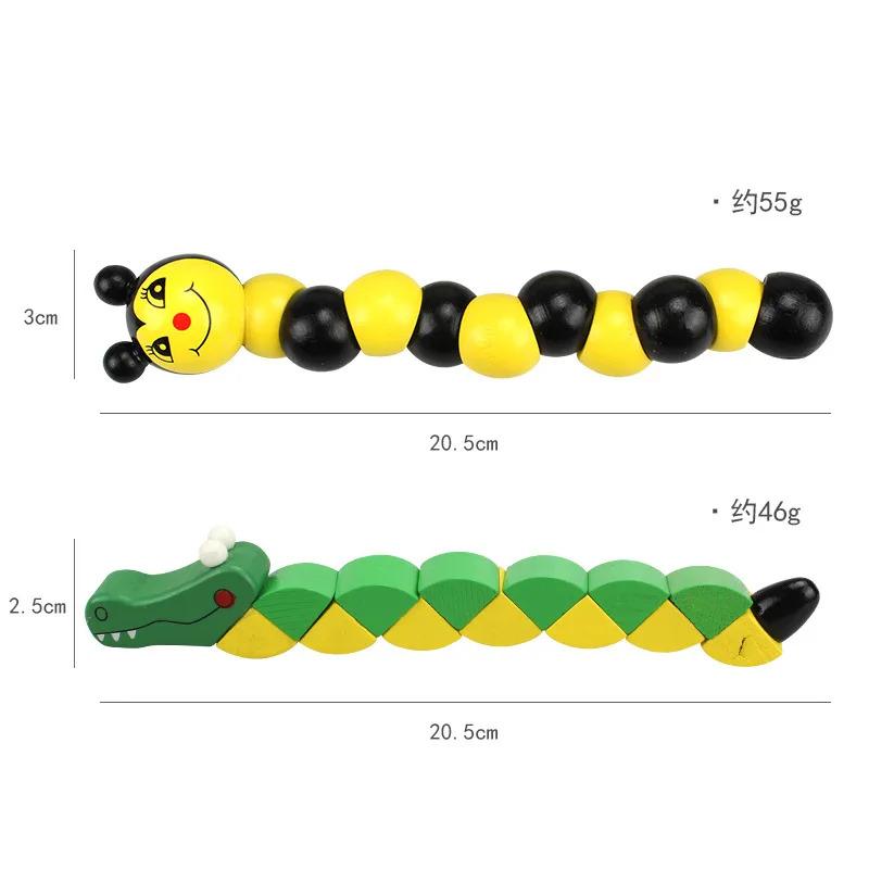 Product Introduction of Montessori Educational Toys Fun Wooden Toys Bugs Eating Fruit Apple Pear Early Education Teaching Aid Toys Gift 16