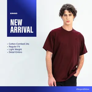 Erigo T-Shirt Embro Vanderson Maroon - Kaos Merah Maroon Pria & Wanita
