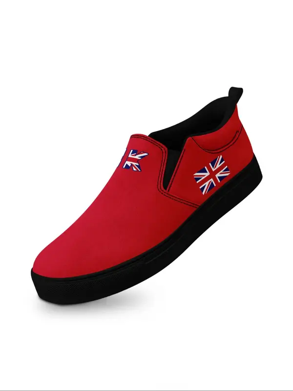 Men's Random Flag Print Slip on Sneakers, Casual Comfortable Breathable Sports Running Shoes, Lightweight Easy Fit Everyday Comfort Shoes, Trainer 3