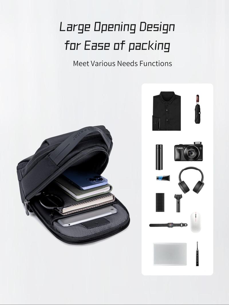 Product Introduction of Men's Letter Pattern Crossbody Bag, Casual Versatile Sling Bag for Men and Women, Fashionable Chest Bag for Daily Use 4