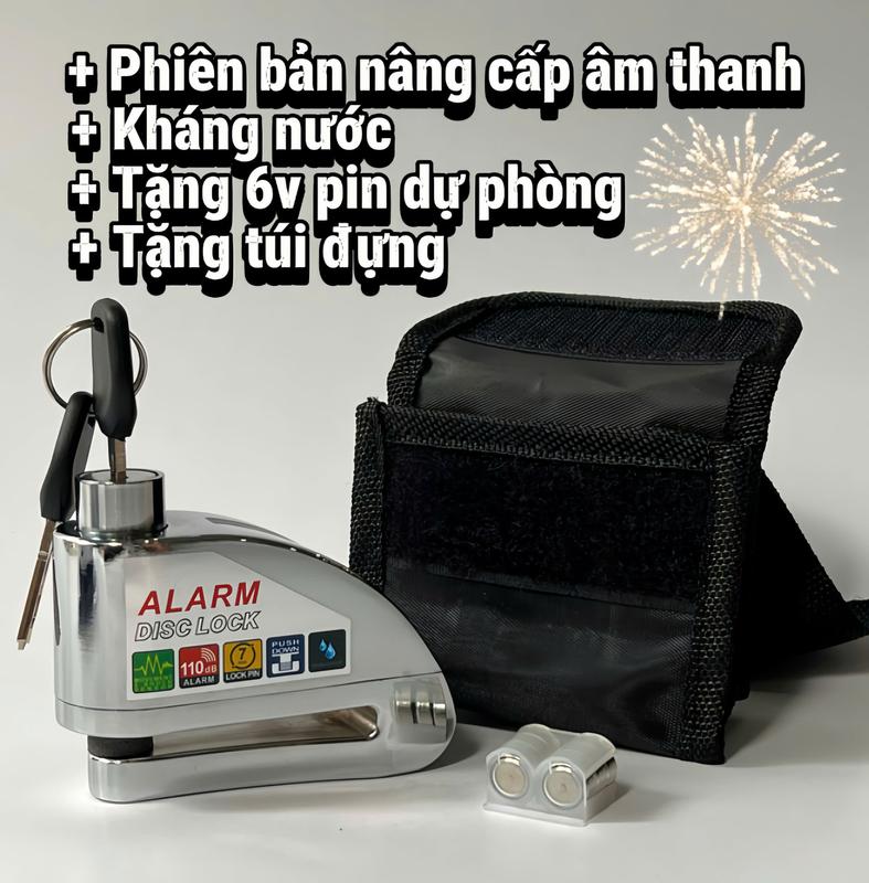 Ổ khoá đĩa xe máy Alarm Disc Lock bản giới hạn nâng cấp còi báo động, còi hú chống trộm ( Bảo hành 24 tháng )