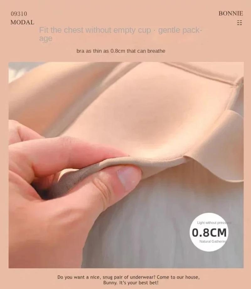 Product Introduction of Women Seamless Silk Bra Removable Chest Pad Lifting Underwear No Steel Ring Breathable 6