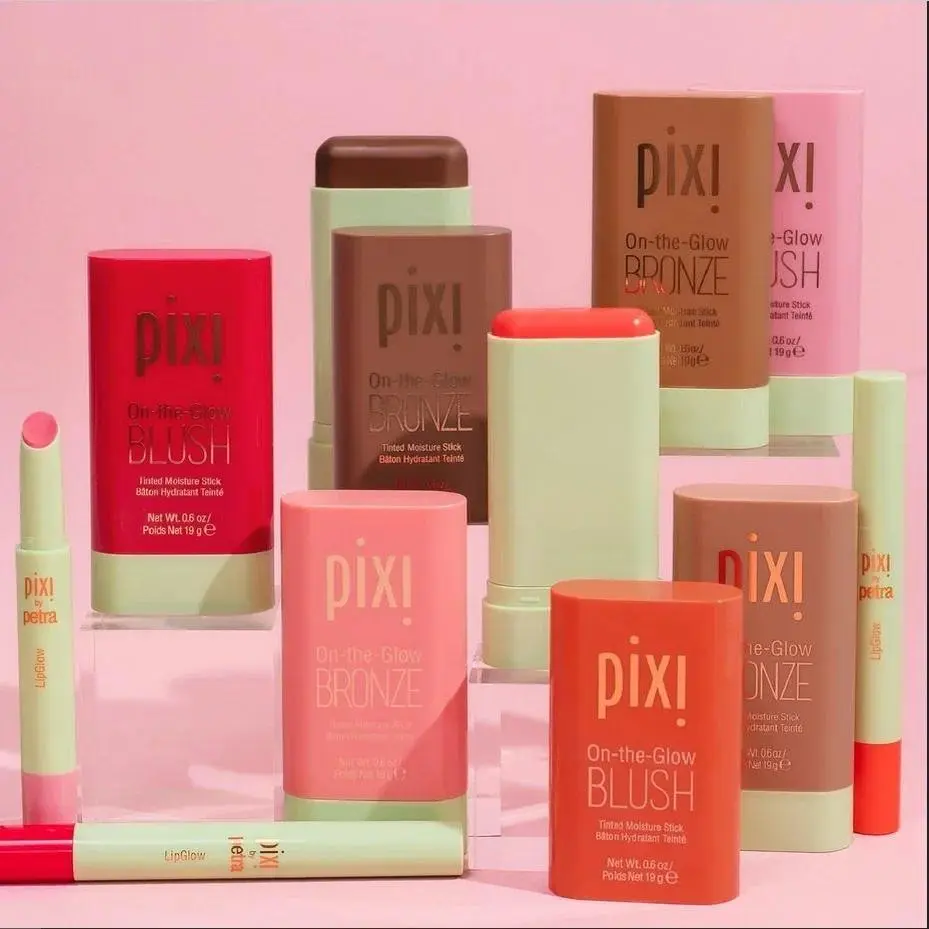 Batang Pemerah Pipi, Fungsian, Pixi, Kalis Air, Warna Mudah, Kilauan Alamiah, Pemerah Pipi Rouge, Warna, Pencerah Tona Kulit, Bersemangat