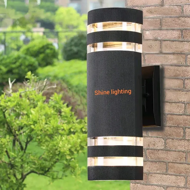 Lampu dinding minimalis indoor outdoor waterproof teras cafe restoran E27 hitam 4